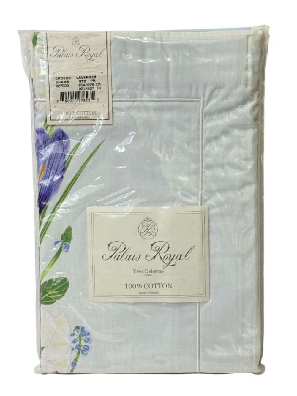 Vintage Yves Delorme Palais Royal NEW Crocus Lavender Standard Pillow Shams Pair